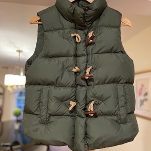 Hunter Green J Crew Toggle Vest